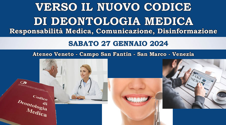 Clicca per accedere all'articolo Convegno "Verso il nuovo Codice di Deontologia Medica. Responsabilità medica, Comunicazione, Disinformazione" 27.01.2024