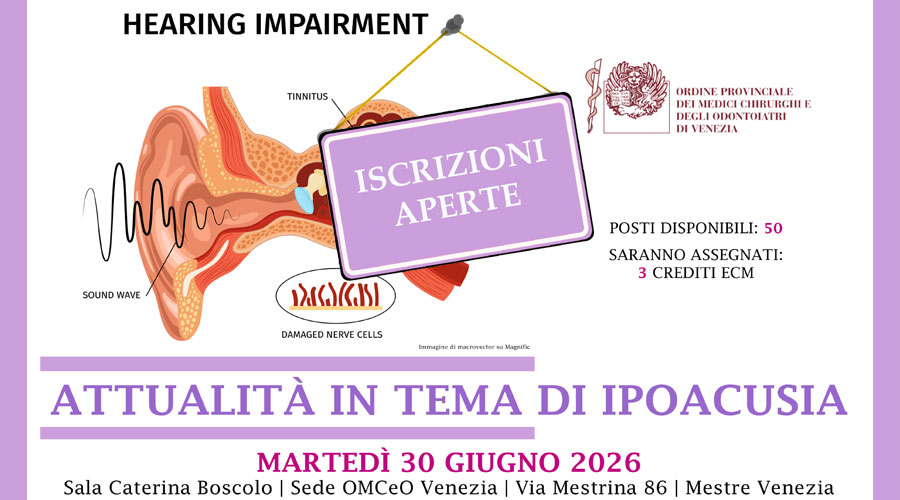 Clicca per accedere all'articolo Ipoacusia: tutto ciò che c'è da sapere in un convegno dell'Ordine a fine giugno. Iscrizioni aperte