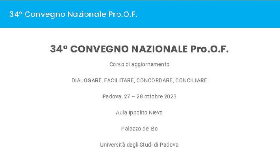 Clicca per accedere all'articolo Dialogare, facilitare, concordare, conciliare - 27 e 28 ottobre 2023