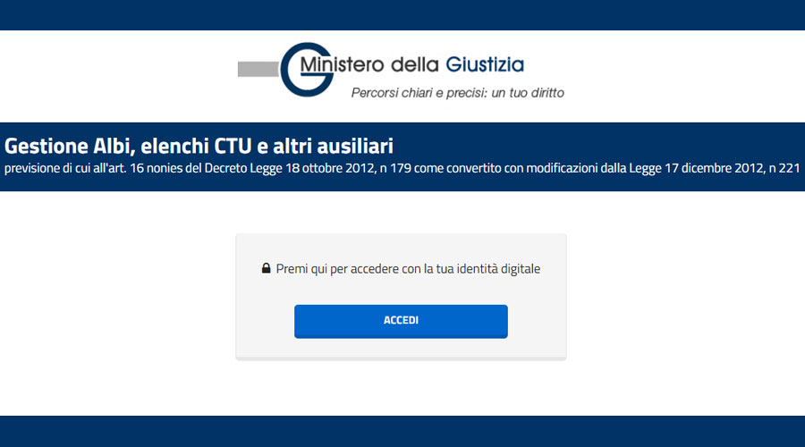 Clicca per accedere all'articolo Attivo il Portale Albo CTU, periti ed elenco nazionale_Aggiornamento