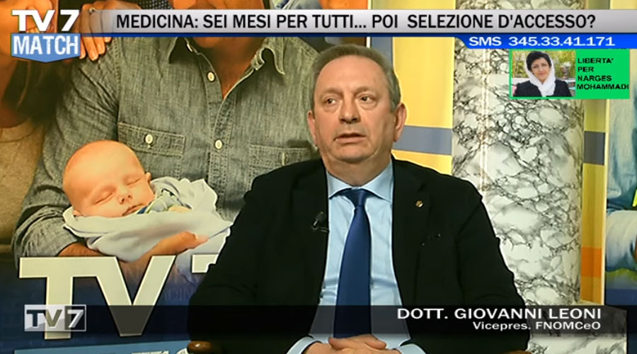 Clicca per accedere all'articolo Stop al numero chiuso a Medicina, Leoni a Tv7 Match: «Un sistema difficilmente comprensibile»