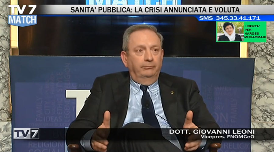 Clicca per accedere all'articolo Le criticità della sanità pubblica: il presidente Leoni ospite di Tv7 Match