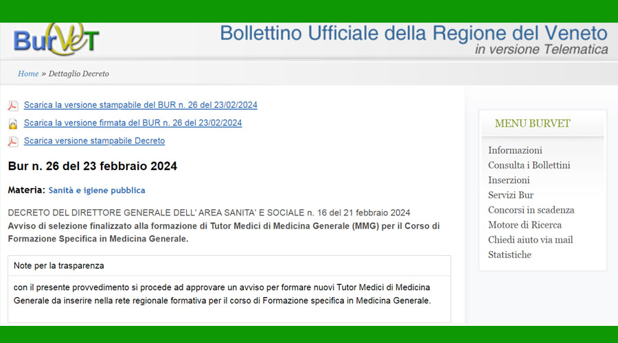 Clicca per accedere all'articolo Avviso di selezione  per la formazione di Tutor Medici di Medicina Generale (MMG) per il Corso di Formazione Specifica in Medicina Generale