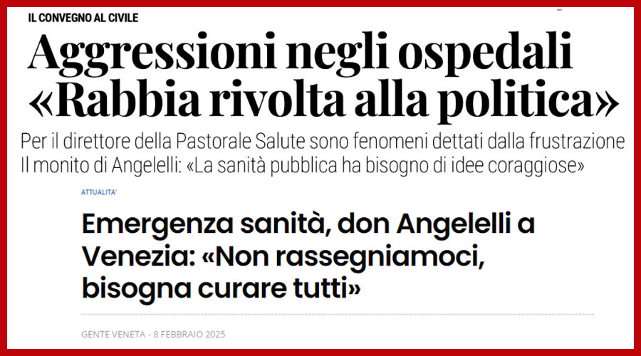 Clicca per accedere all'articolo Aggressioni e cure per tutti: sulla stampa le riflessioni di don Angelelli al nostro convegno