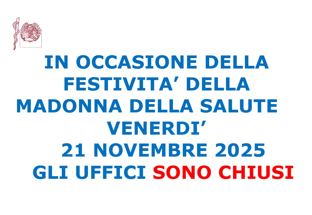 Clicca per accedere all'articolo Festa della Salute: uffici di segreteria chiusi venerdì 21 novembre 2025