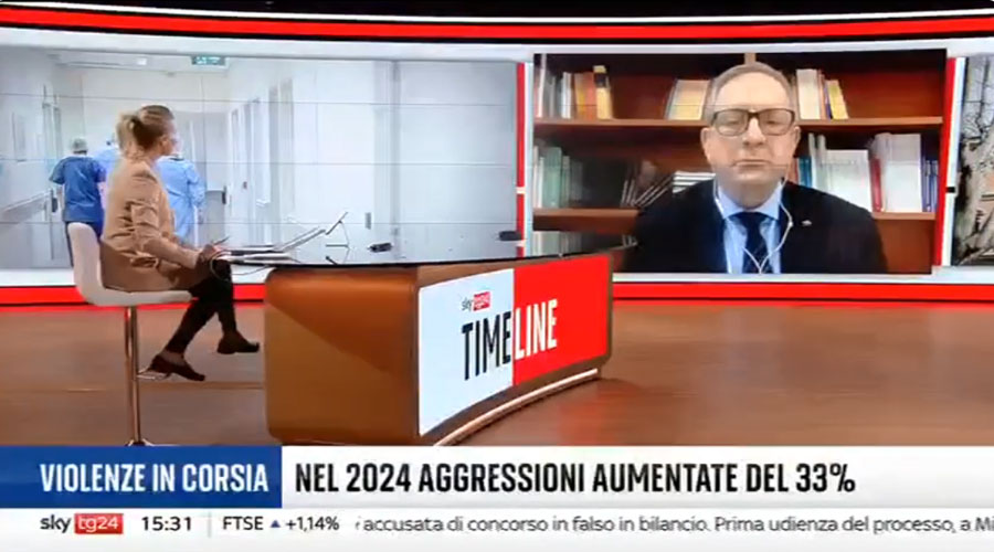 Clicca per accedere all'articolo Violenza in corsia, Leoni a Sky Tg24: «In aumento ogni anno: dobbiamo imparare a difenderci»