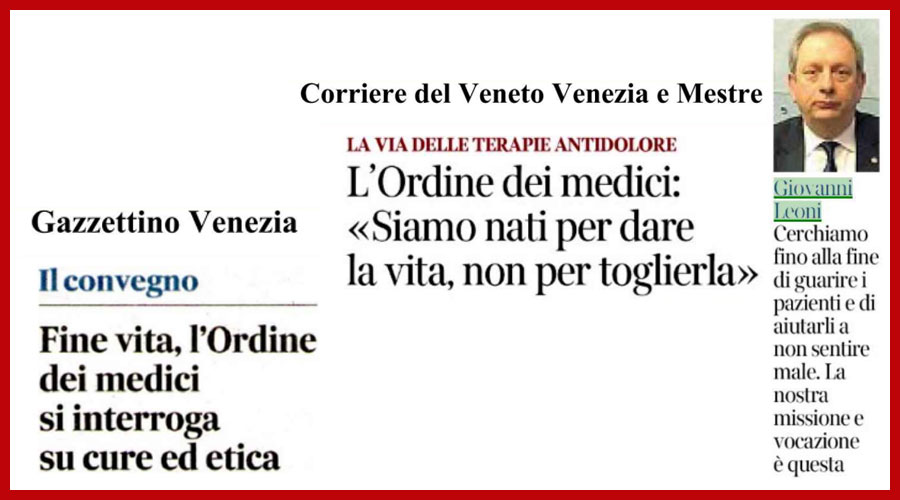 Clicca per accedere all'articolo Il tema del fine vita all'attenzione dell'Ordine: domani il convegno. La rassegna stampa