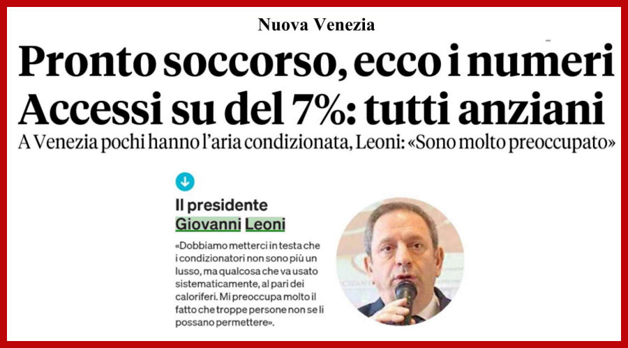Clicca per accedere all'articolo Caldo estremo, il presidente Leoni alla Nuova: «I condizionatori non sono più un lusso»