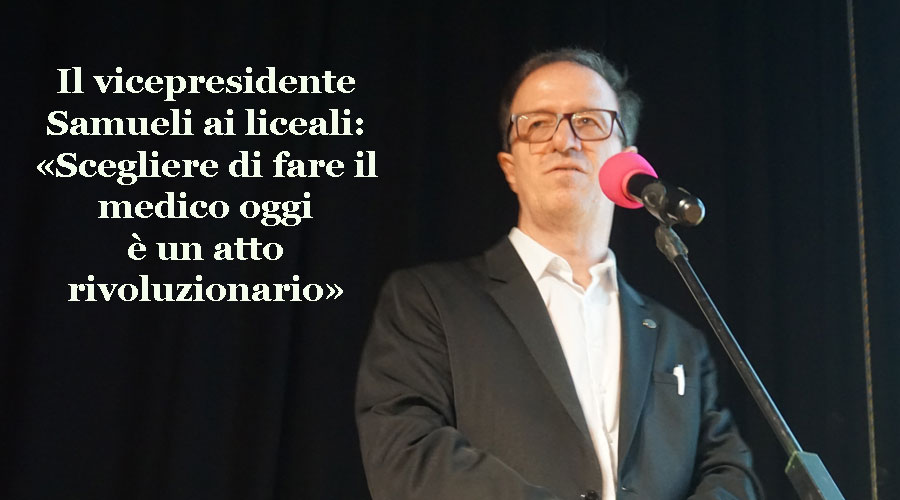 Clicca per accedere all'articolo Il vicepresidente Samueli ai liceali: «Scegliere di fare il medico oggi è un atto rivoluzionario»