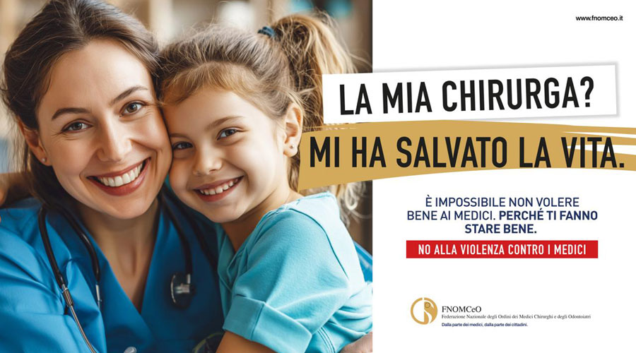 Clicca per accedere all'articolo Violenza in sanità, il nuovo spot FNOMCeO: «È impossibile non voler bene ai medici»