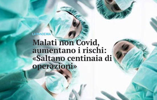 Clicca per accedere all'articolo Allarme dei chirurghi: «Saltano gli interventi, a rischio i malati non Covid»