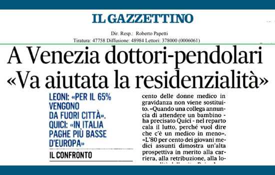 Clicca per accedere all'articolo La difficile vita dei medici anche a Venezia. Leoni sul Gazzettino