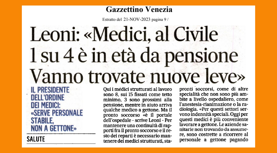 Clicca per accedere all'articolo Crisi Ospedale Civile, Leoni: «Presto tanti medici in pensione. Muoversi subito per le nuove leve»