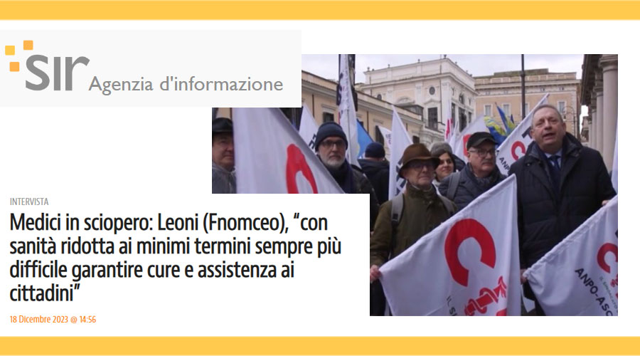 Clicca per accedere all'articolo Medici in sciopero, Leoni ad AgenSir: «Difficile garantire cure e assistenza»