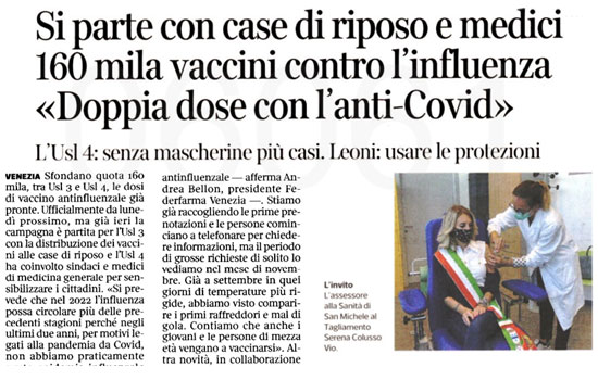 Clicca per accedere all'articolo Influenza e Covid, Leoni: «Più esposti ai virus, più protezione con le mascherine»