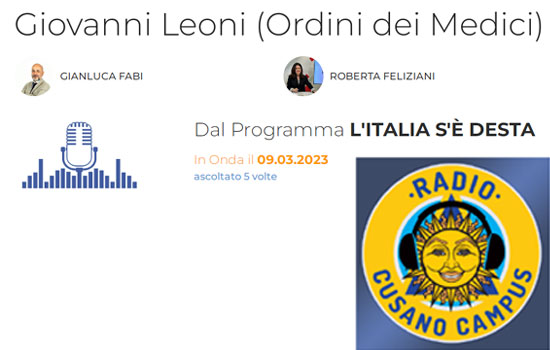 Clicca per accedere all'articolo La crisi della sanità pubblica: il presidente Leoni a Radio Cusano Campus