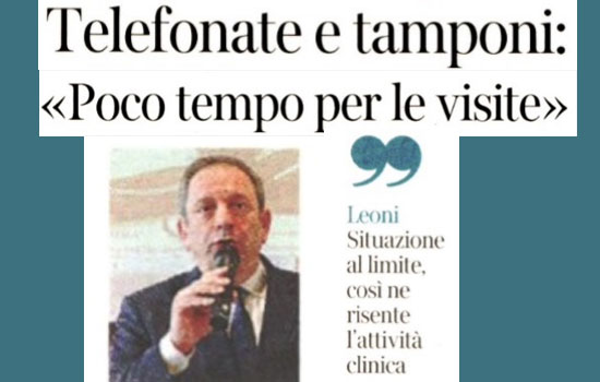 Clicca per accedere all'articolo Leoni al Corriere del Veneto: «Situazione al limite per i medici di famiglia»