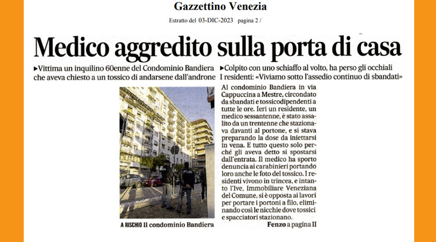 Clicca per accedere all'articolo Vivere nella violenza: medico aggredito nel suo condominio mentre rientra a casa 