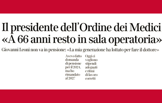 Clicca per accedere all'articolo Leoni al Corriere del Veneto: «Io in pensione? Se ne riparla nel 2027»