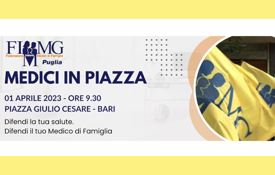 Clicca per accedere all'articolo Medici in piazza a Bari: anche la FNOMCeO con CGIL e FIMMG