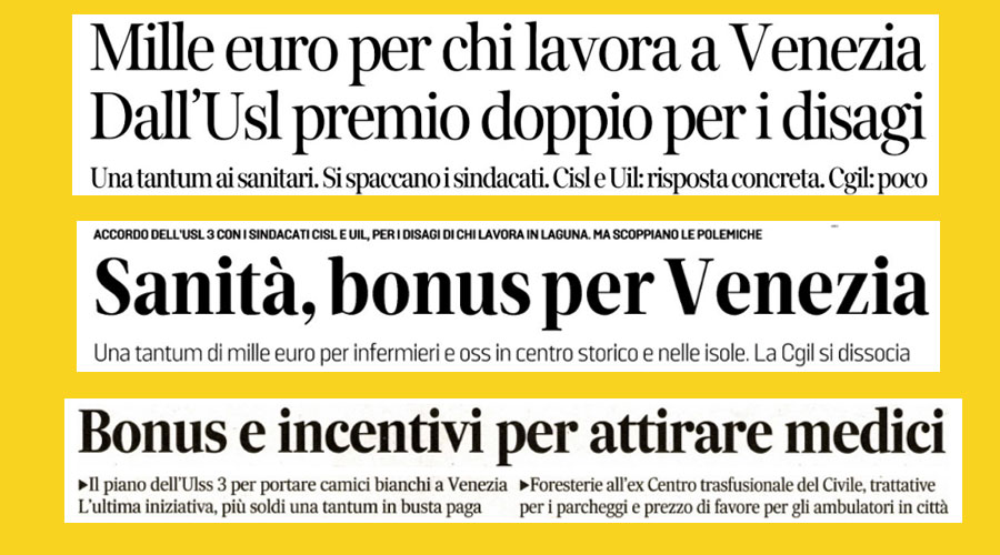 Clicca per accedere all'articolo Bonus per chi lavora in laguna, la stampa rilancia la proposta dell'Ordine: dichiarare Venezia zona disagiata